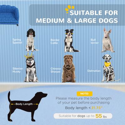 Show full view: PawHut Velvet Elevated Dog Couch Bed with Removable Cover, 38.75-in, Blue slide 4 of 10