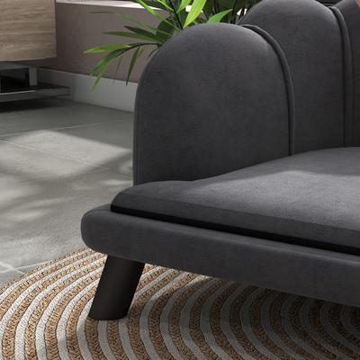 Show full view: PawHut Velvet Elevated Dog Couch Bed with Removable Cover, 38.75-in, Grey slide 9 of 11