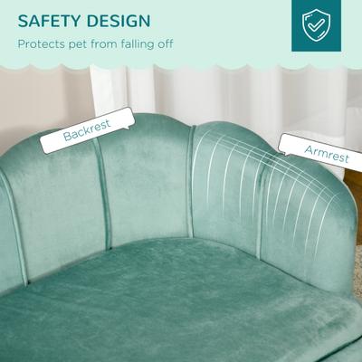 Show full view: PawHut Velvet Pearl Design Large Dog Sofa Bed, Green, 38.75-in slide 6 of 9