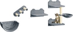 PawHut Wall Mounted Cat Shelves, 4 count, Gray slide 1 of 9