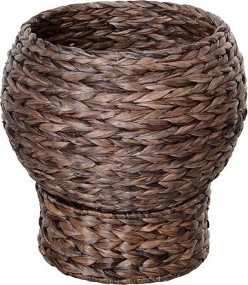 Show full view: PawHut Water Hyacinth Flannel Elevated Cat House, Dark Gray slide 7 of 9