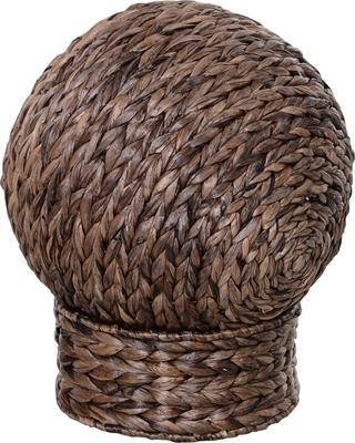 Show full view: PawHut Water Hyacinth Flannel Elevated Cat House, Dark Gray slide 8 of 9