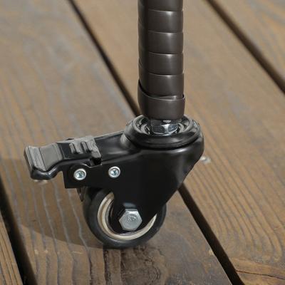 Show full view: PawHut Wicker Dog House with Wheels, Brown slide 8 of 10