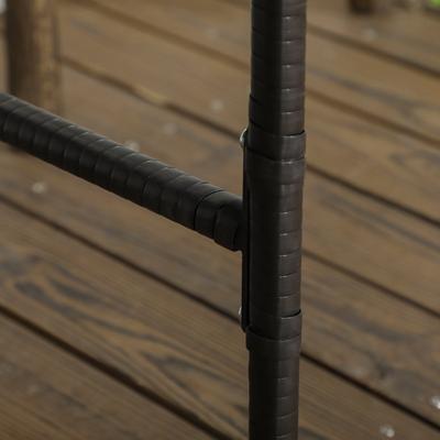 Show full view: PawHut Wicker Dog House with Wheels, Brown slide 9 of 10