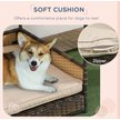 Show in main carousel: PawHut Wicker Indoor & Outdoor Covered Dog Bed, 31.5-in, Khaki slide 8 of 9
