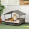 Show in main carousel: PawHut Wicker Indoor & Outdoor Covered Dog Bed, 31.5-in, Khaki slide 2 of 9