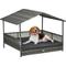 Show in main carousel: PawHut Wicker Outdoor Covered Dog Bed, 46-in, Dark Gray slide 1 of 10