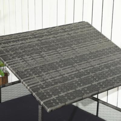 Show full view: PawHut Wicker Outdoor Covered Dog Bed, 46-in, Dark Gray slide 9 of 10
