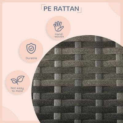 Show full view: PawHut Wicker Outdoor Covered Dog Bed, 46-in, Dark Gray slide 5 of 10