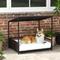 Show in main carousel: PawHut Wicker Rattan Indoor & Outdoor Covered Raised Medium Dog Sofa Bed, Brown/White, 33.5-in slide 2 of 9