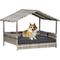 Show in main carousel: PawHut Wicker Rattan Indoor & Outdoor Covered Small & Medium Dog Bed, 31.5-in, Charcoal Gray slide 1 of 10