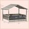 Show in main carousel: PawHut Wicker Rattan Indoor & Outdoor Covered Small & Medium Dog Bed, 31.5-in, Charcoal Gray slide 3 of 10