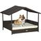 Show in main carousel: PawHut Wicker Rattan Indoor & Outdoor Covered Small & Medium Dog Bed, 31.5-in, Cream White slide 1 of 11