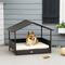Show in main carousel: PawHut Wicker Rattan Indoor & Outdoor Covered Small & Medium Dog Bed, 31.5-in, Cream White slide 3 of 11