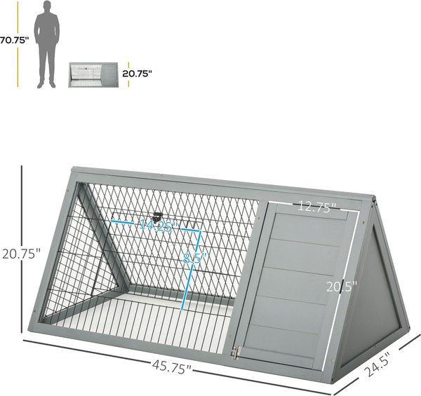 Show full view: PawHut Wooden A-Frame Outdoor Rabbit Cage slide 5 of 8