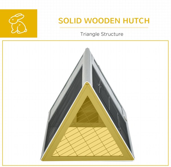 Show full view: PawHut Wooden A-Frame Outdoor Rabbit Cage slide 7 of 8