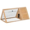 PawHut Wooden A-Frame Outdoor Rabbit Hutch, Natural