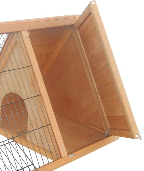 Show full view: PawHut Wooden A-Frame Outdoor Rabbit Hutch slide 8 of 8