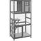 Show in main carousel: PawHut Wooden Catio Outdoor Cat House with Wheels, Light Gray slide 1 of 9
