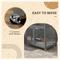 Show in main carousel: PawHut Wooden Catio Outdoor Cat House with Wheels, Light Gray slide 6 of 9
