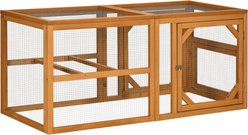 PawHut Wooden Chicken Coop Add-on Expansion Chicken Run, 1 to 4 Chicken Capacity
