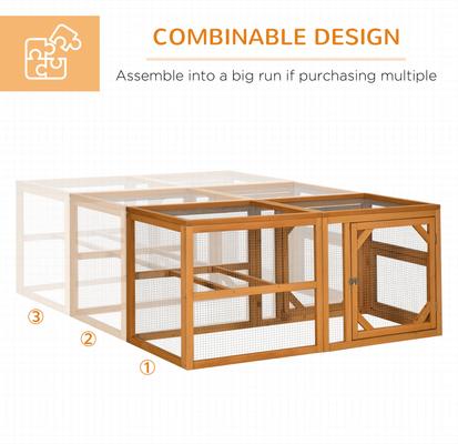 Show full view: PawHut Wooden Chicken Coop Add-on Expansion Chicken Run, 1 to 4 Chicken Capacity slide 6 of 8