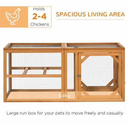 Show full view: PawHut Wooden Chicken Coop Add-on Expansion Chicken Run, 1 to 4 Chicken Capacity slide 4 of 8