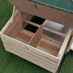 PawHut 77-in Wooden Chicken Coop, Nesting Box, Outdoor Run, Lockable Doors, Natural slide 2 of 9