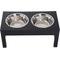 Show in main carousel: PawHut Wooden Dog Bone Elevated Dog Bowls, Black slide 10 of 10