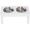 Show in main carousel: PawHut Wooden Dog Bone Elevated Dog Bowls, White slide 8 of 9