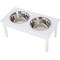 Show in main carousel: PawHut Wooden Elevated Dog Bowls, White slide 1 of 10