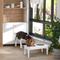 Show in main carousel: PawHut Wooden Elevated Dog Bowls, White slide 3 of 10