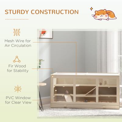 Show full view: PawHut Wooden Hamster Cage Hutch slide 8 of 10