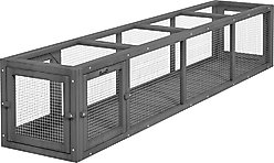 PawHut Wooden Outdoor Cat House Tunnel, Dark Gray, 79-in