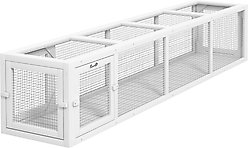 PawHut Wooden Outdoor Cat House Tunnel, White, 79-in