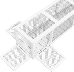 PawHut Wooden Outdoor Cat House Tunnel, White, 79-in slide 2 of 9
