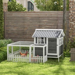 PawHut 63-in Wooden Chicken Coop, Gray