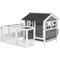 Show in main carousel: PawHut 68-in Wooden Chicken Coop, Nesting Box, Outdoor Run, Lockable Door, Gray slide 4 of 9