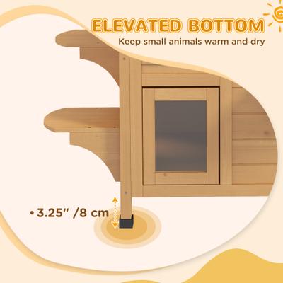 Show full view: PawHut2-story Outdoor Feral Cat House, Natural Wood slide 6 of 9