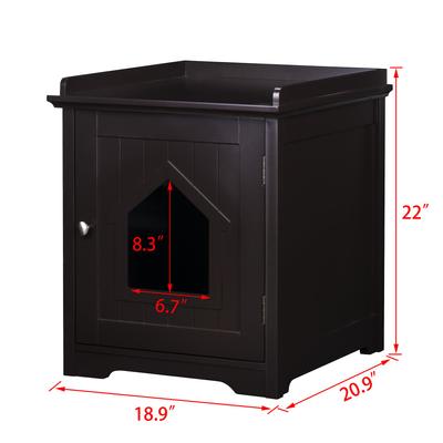 Show full view: Pawland Decorative Cat House & Litter Box Enclosure, Espresso slide 4 of 11