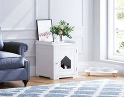 Pawland Decorative Cat House & Litter Box Enclosure, White