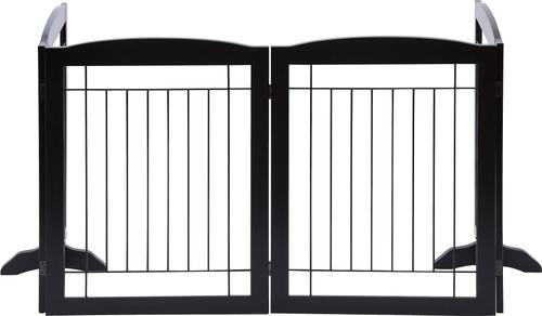 Show full view: Pawland Freestanding Foldable Wire Dog Gate, Espresso, 4 Panel slide 5 of 8