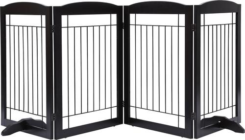 Show full view: Pawland Freestanding Foldable Wire Dog Gate, Espresso, 4 Panel slide 6 of 8