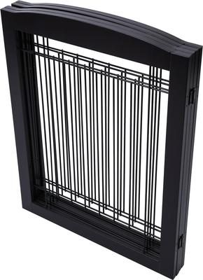 Show full view: Pawland Freestanding Foldable Wire Dog Gate, Espresso, 4 Panel slide 7 of 8