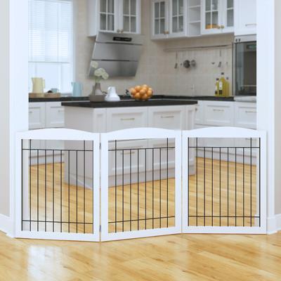 Show full view: Pawland Freestanding Foldable Wire Dog Gate, White, 3 Panel slide 3 of 7