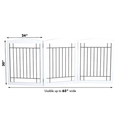Show full view: Pawland Freestanding Foldable Wire Dog Gate, White, 3 Panel slide 4 of 7