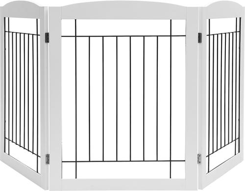 Show full view: Pawland Freestanding Foldable Wire Dog Gate, White, 3 Panel slide 5 of 7