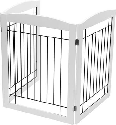 Show full view: Pawland Freestanding Foldable Wire Dog Gate, White, 3 Panel slide 6 of 7
