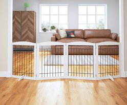 Pawland Freestanding Foldable Wire Dog Gate, White, 4 Panel slide 2 of 8