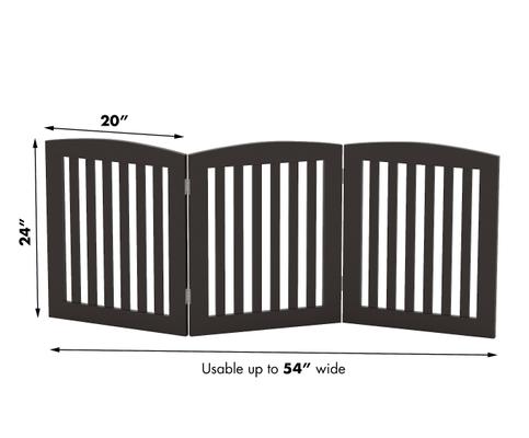 Show full view: Pawland Freestanding Foldable Wooden Dog Gate, Espresso, 3 Panel slide 5 of 8